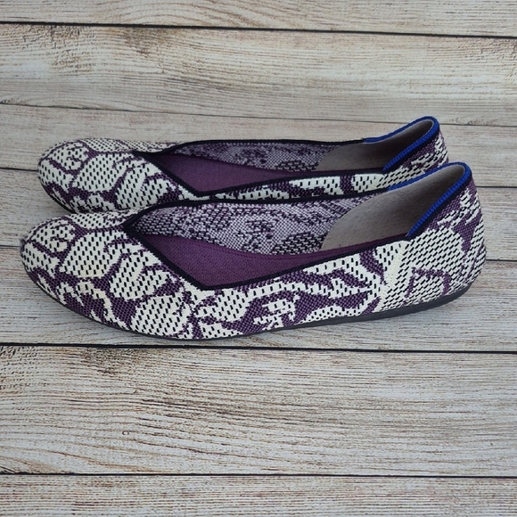 Rothy's Purple Flats with Classic Silhouette Rare Pattern Size 10.5 - Picture 4 of 8